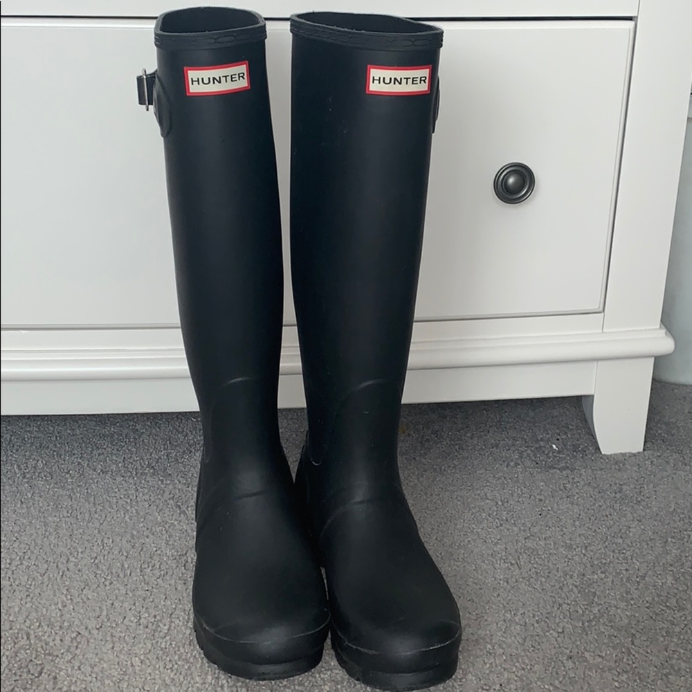 Mate black knee high hunter boots